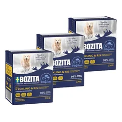 Bozita Dog Naturals :Viščiukas ir ryžiai drebučiuose 3x370g