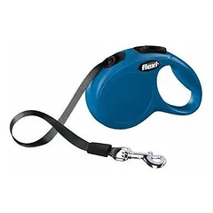 Flexi New Classic XS 3m Juostelė Mėlyna įtraukiama pavadėlė šunims ir katėms, sveriančioms iki 12 kg