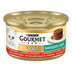 Purina Gourmet Gold Savoury Cake Beef with Tomatoes 85 g nuotrauka