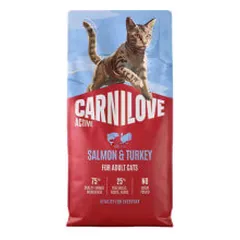 Carnilove Active sausas pašaras su lašiša ir kalakutiena katėms - Pet24