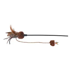 TRIXIE Meškerė su kamuoliuku-plunksnomis, plastm.-pliušas, su kačių mėta, 54 cm