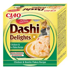 Ciao Dashi Delights plėšyta vištiena su bonito dribsniais sultinyje katėms, 70 g — 2 nuotrauka