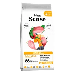 Dibaq Sense Maistas ilgaplaukėms sterilizuotoms katėms HAIRBALL 1.5Kg