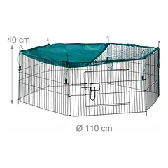 Lauko aptvaras graužikams Relaxdays 10025121.0, 6 panelės, 110 × 110 × 40 cm — 4 nuotrauka
