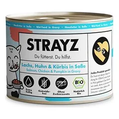 STRAYZ drėgnas maistas katėms BIO 8 x 200 g, 200 - 399 g — 4 nuotrauka