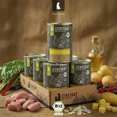Liebesgut drėgnas maistas šunims, ekologiška kalakutiena su ekologišku mangoldu ir ekologiškomis bulvėmis, 6x400g — 2 nuotrauka