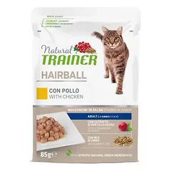 Natural Trainer Cat Hairball Chicken konservai katėms su vištiena 85g 12vnt
