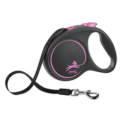 Trixie Flexi BLACK DESIGN juostinė pavada šunims, S 5 m, rožinė