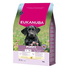 Eukanuba Puppy Large Breed Chicken sausi pašarai didelių veislių šuniukams su vištiena, 3 kg