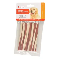 Flamingo Duetto Twist Sticks su vištiena ir sūriu, skanėstai šunims 85 g