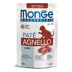 Monge Cat Monoprotein Pouch Kitten Pate Lamb 85 g