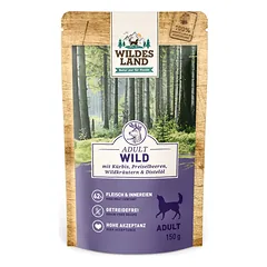 WILDES LAND fierce begrūdžiai konservai suaugusiems šunims su elniena ir moliūgais, 150 g