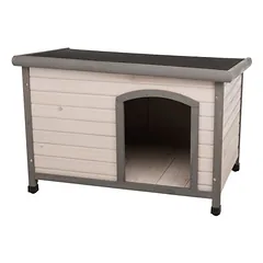 Trixie šunų būda Classic: Natura su plokščiu stogu, Dydis L: B 116 x T 79 x H 82 cm, pilka — 5 nuotrauka