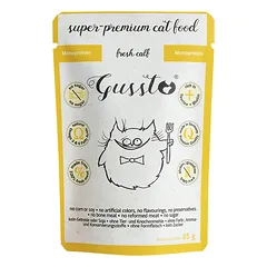 GUSSTO Cat Fresh Calf drėgnas kačių ėdalas šviežia veršiena 24x85g