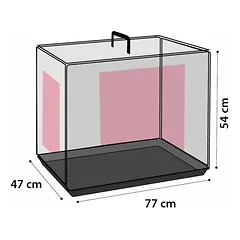 Flamingo KEO M metalinis narvas šunims su dvigubomis durelėmis, juodas, 77x54x47 cm — 4 nuotrauka