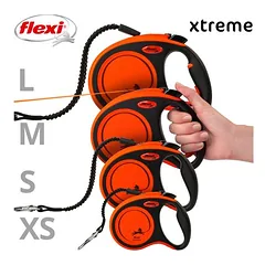 flexi Xtreme juostinis pavadėlis, oranžinis, 3 m