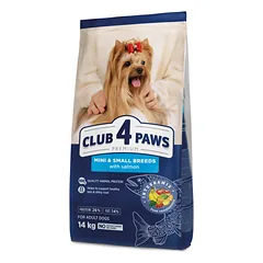 CLUB 4 PAWS Premium visavertis sausas pašaras mini ir mažų veislių šunims su lašiša, 14 kg