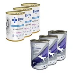 TROVET VPD Hypoallergenic - Venison (šuniui) 3x400g + ENZO VET Hipoalerginė dieta su triušiena šunims 3x400g