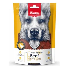 Wanpy Beef Jerky Slices skanėstai šunims, vytintos jautienos juostelės, 100 g