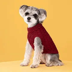 PAW COUTURE gyvūnų augintinių megztinis, tamsiai raudonas, tamsiai raudonas, XS dydis — 4 nuotrauka