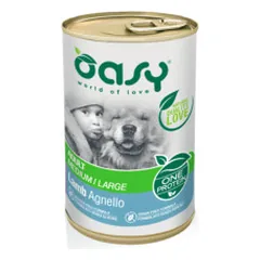 Oasy Adult Medium & Large Lamb vieno baltymo konservai su ėriena šunims