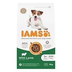 IAMS sausas maistas mažų ir vidutinių veislių šunims su ėriena, S/M, 3 kg