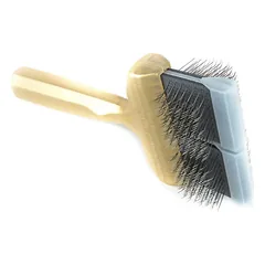 ActiVet Pro šepetys Super Soft Coat Grabber - itin minkštas, dvipusis, lankstus šepetys ilgiems, šilkiniams plaukams - didelis 9 cm, Gold / Duża — 2 nuotrauka