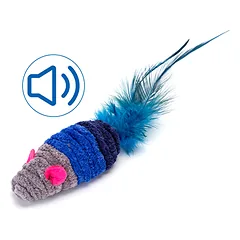 Nobleza toy for cats with feathers, blue, 15cm — 3 nuotrauka