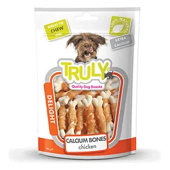 Truly skanėstas šunims, kalcio kauliukai apvynioti vištiena, 90 g