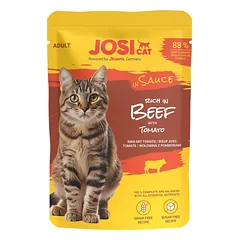 JOSERA JosiCat Turtingas jautiena padaže 85 g drėgnas maistas katėms