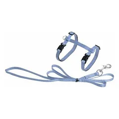 Flamingo CAT HARNESS + LEASH  ZIGGI LIGHT BLUE 20-35cm 10mm