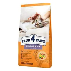 CLUB 4 PAWS Premium Visavertis pašaras suaugusioms, namuose gyvenančioms katėms su ėriena, 14 kg