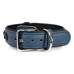 Das Lederband Hundehalsband Granada opal/black