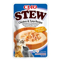 INABA Cat Ciao Stew - Kreminis vištienos ir tuno skonio ėdalas katėms 40g  nuotrauka