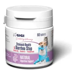 GIGI Stomach Support and Diarrhea Stop papildas šunų ir kačių virškinimui palaikyti 30 tab.