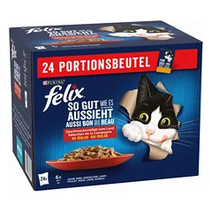 Felix Pouches in Gelee 85gx24 vištiena, ėriena, jautiena, triušis