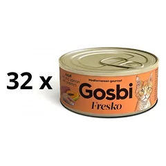 Gosbi konservai suaugusioms katėms su tunu, lašiša ir papajomis Fresko Cat Adult Tuna, Salmon&Papaya, 32x70 g