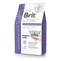 BRIT Veterinary Diets Cat Grain Free Gastrointestinal Low Fat 2 kg ir katės virškinimo sistemos sutrikimai