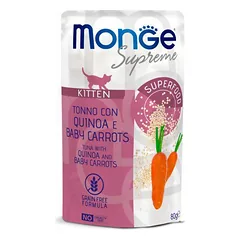 Monge Supreme Tuna With Quinoa & Baby Carrot drėgnas maistas kačiukams, 80 g