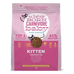 SCHESIR Born Carnivore Vištiena su kiaušiniu, 255 g sausas maistas kačiukams