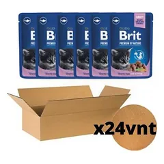 Brit Premium konservai kačiukams White Fish Kitten, dėžė x 24vnt