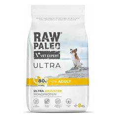 VetExpert Raw Paleo Ultra Mini Adult su kalakutiena, sausas maistas šunims 8 kg