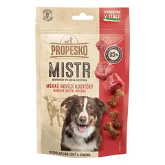 Skanėstai šunims PROPESKO Dog Master soft beef cubes GF su jautiena, 90 g