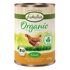 Lukullus Organic Adult Huhn mit Karotte (glutenfrei)