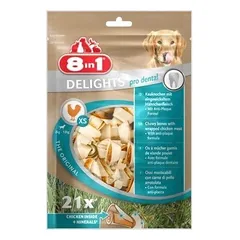 8In1 skanėstas Dental Delights Bones XS 21 vnt.