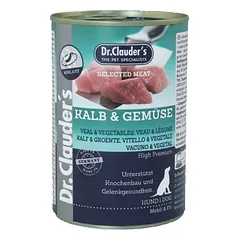DR. CLAUDER’S drėgnas maistas šunims su veršiena ir daržovėmis 6x400g