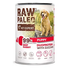 RAW PALEO Beef Rabbit Puppy 400g jautienos drėgnas maistas su triušiena šuniukams