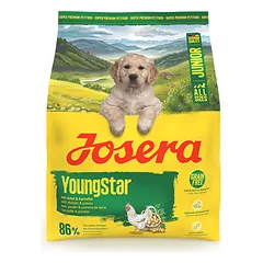 Josera Young Star begrūdis sausas pašaras jauniems šunims su paukštiena, 900 g