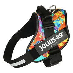 Julius - K9 IDC Powerharness Crazy - aukštos kokybės petnešos, šuns petnešos, pašėlęs raštas, 2 — 3 nuotrauka