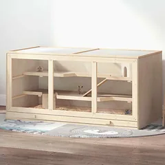 Graužikų narvas PawHut 115x57x55cm., šviesiai rudos spalvos — 2 nuotrauka